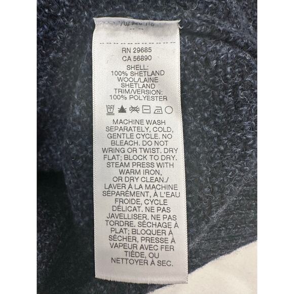 PENDLETON Men's Charcoal Large 1/4 Zip Washable Wool Pullover Front Pattern - Picture 8 of 10